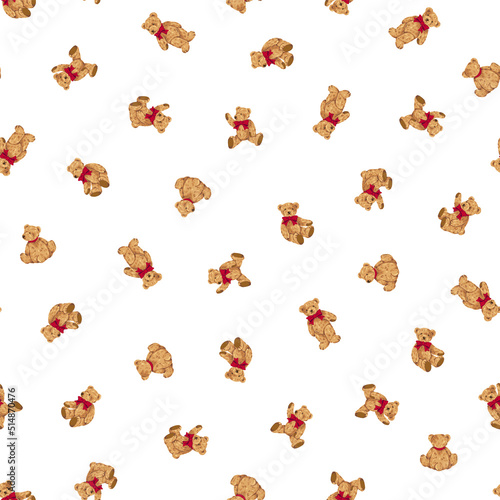 Seamless pattern of cute bear illustration,