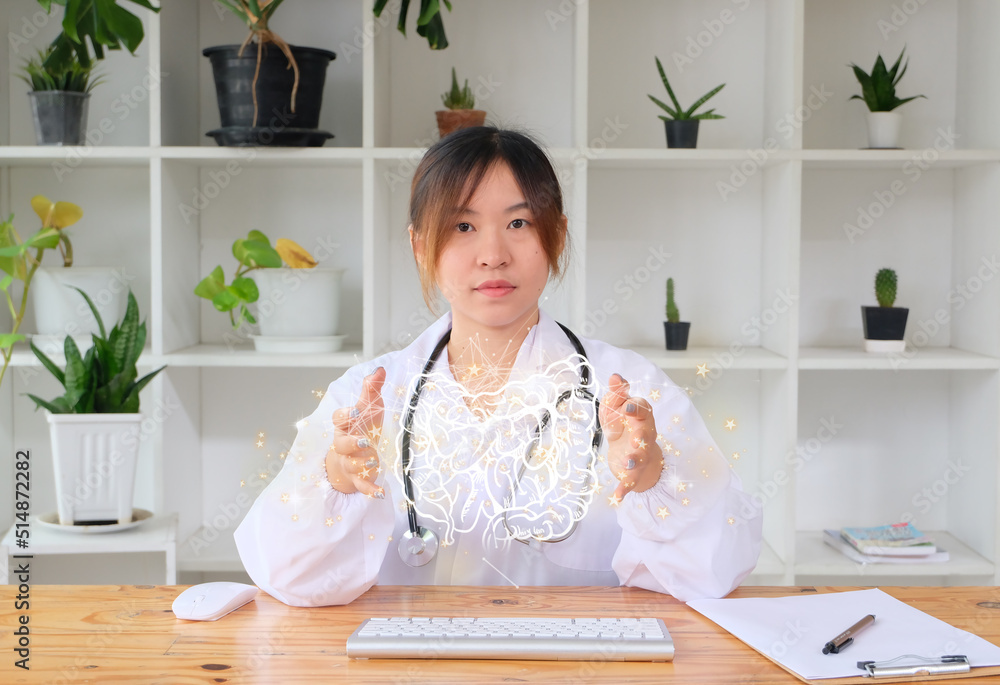 Doctor holding a virtual Intestine. Human organ drawn by hand, healthcare hospital service concept, nursing assistant, laboratory research and development. Doctor holding a virtual Intestine. Human organ drawn by hand, healthcare hospital service concept, nursing assistant, laboratory research and development.