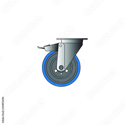 Castor Wheels / Caster Wheels  Icon Vector Art Illustration.
