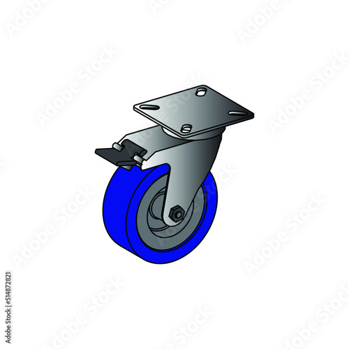 Castor Wheels / Caster Wheels  Icon Vector Art Illustration.
