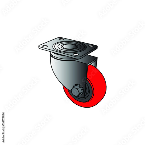 Castor Wheels / Caster Wheels  Icon Vector Art Illustration.
