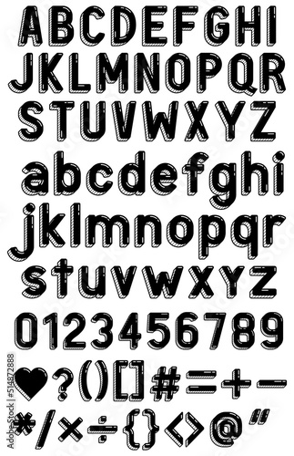 Doodle alphabet font letters style