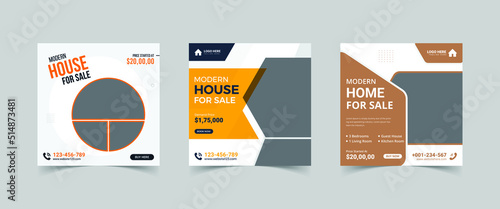 Corporate real estate social media instagram post design template	