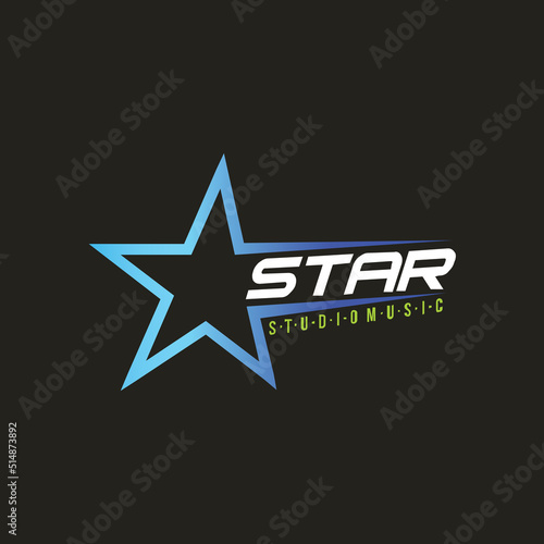 star patterned music  studio logo  suitable for company logos  education related to music 