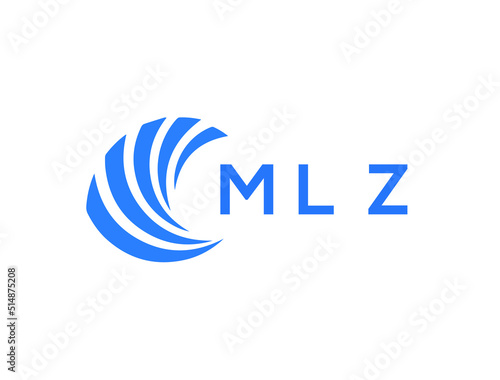 MLZ Flat accounting logo design on white background. MLZ creative initials Growth graph letter logo concept. MLZ business finance logo design.

