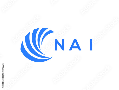 NAI Flat accounting logo design on white background. NAI creative initials Growth graph letter logo concept. NAI business finance logo design.
