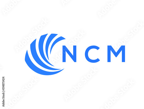 NCM Flat accounting logo design on white background. NCM creative initials Growth graph letter logo concept. NCM business finance logo design.
 photo