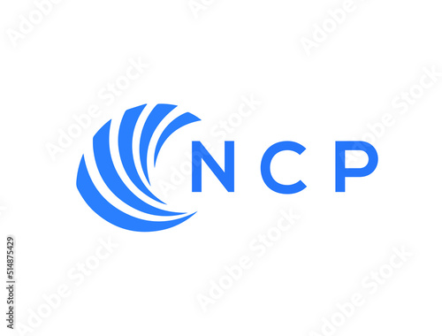 NCP Flat accounting logo design on white background. NCP creative initials Growth graph letter logo concept. NCP business finance logo design.
 photo