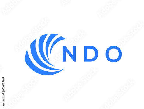 NDO Flat accounting logo design on white background. NDO creative initials Growth graph letter logo concept. NDO business finance logo design.
 photo