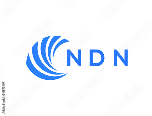 NDN Flat accounting logo design on white background. NDN creative initials Growth graph letter logo concept. NDN business finance logo design.
 photo