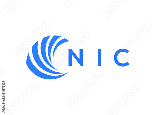 NIC Flat accounting logo design on white background. NIC creative initials Growth graph letter logo concept. NIC business finance logo design.

