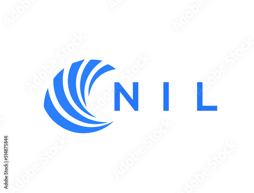 NIL Flat accounting logo design on white background. NIL creative initials Growth graph letter logo concept. NIL business finance logo design.
