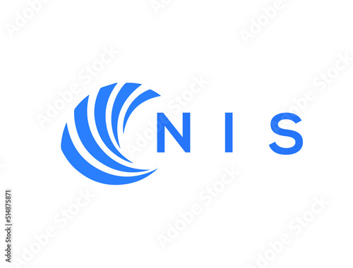 NIS Flat accounting logo design on white background. NIS creative initials Growth graph letter logo concept. NIS business finance logo design. 