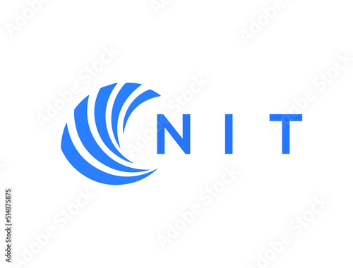 NIT Flat accounting logo design on white background. NIT creative initials Growth graph letter logo concept. NIT business finance logo design. 