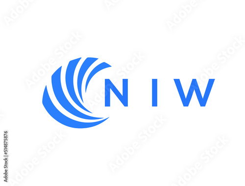 NIW Flat accounting logo design on white background. NIW creative initials Growth graph letter logo concept. NIW business finance logo design. 