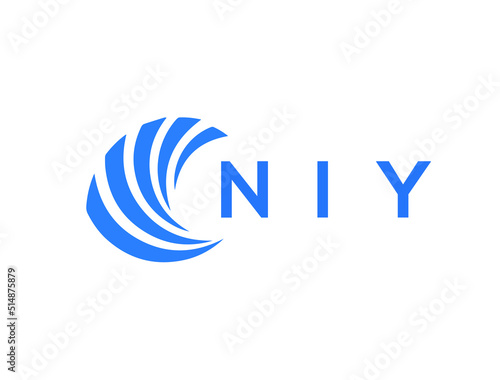 NIY Flat accounting logo design on white background. NIY creative initials Growth graph letter logo concept. NIY business finance logo design.
 photo