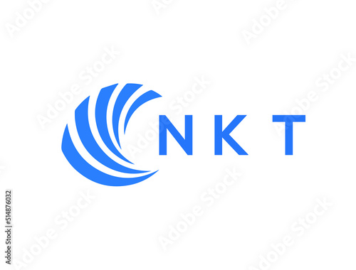NKT Flat accounting logo design on white background. NKT creative initials Growth graph letter logo concept. NKT business finance logo design.
 photo