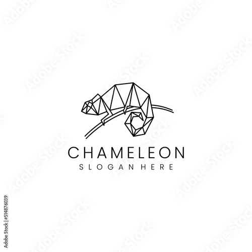 Chameleon logo design icon template