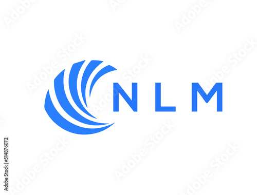 NLM Flat accounting logo design on white background. NLM creative initials Growth graph letter logo concept. NLM business finance logo design.
 photo