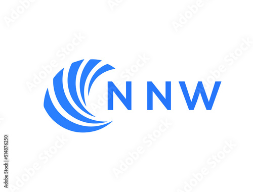 NNW Flat accounting logo design on white background. NNW creative initials Growth graph letter logo concept. NNW business finance logo design. 