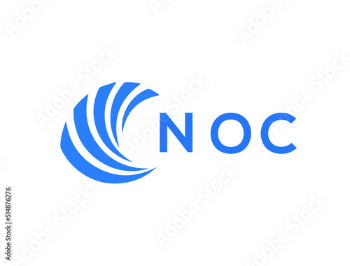 NOC Flat accounting logo design on white background. NOC creative initials Growth graph letter logo concept. NOC business finance logo design.
