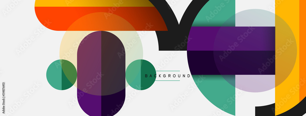 Round geometric shapes lines and circles. Vector template for wallpaper banner background or landing page Round geometric shapes lines and circles. Vector template for wallpaper banner background or landing page