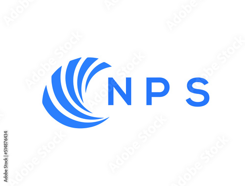 NPS Flat accounting logo design on white background. NPS creative initials Growth graph letter logo concept. NPS business finance logo design.
