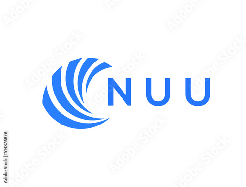 NUU Flat accounting logo design on white background. NUU creative initials Growth graph letter logo concept. NUU business finance logo design.
 photo