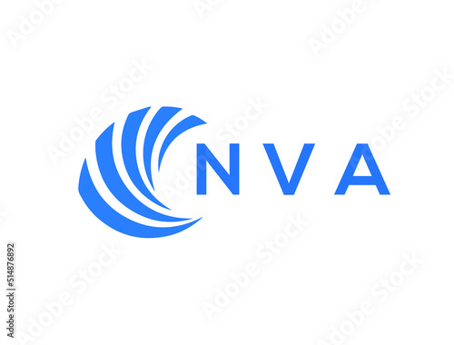 NVA Flat accounting logo design on white background. NVA creative initials Growth graph letter logo concept. NVA business finance logo design.
 photo