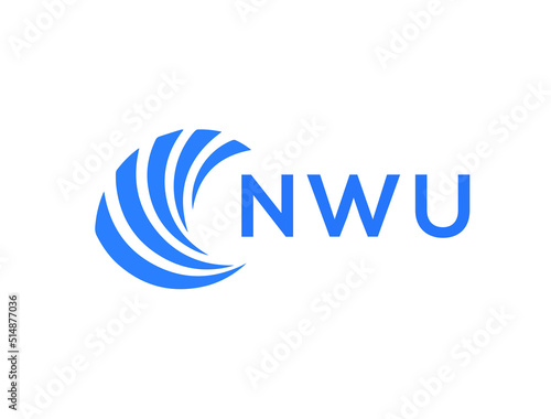 NWU Flat accounting logo design on white background. NWU creative initials Growth graph letter logo concept. NWU business finance logo design. 