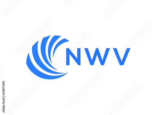 NWV Flat accounting logo design on white background. NWV creative initials Growth graph letter logo concept. NWV business finance logo design.
 photo