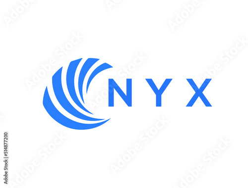 NYX Flat accounting logo design on white background. NYX creative initials Growth graph letter logo concept. NYX business finance logo design.
