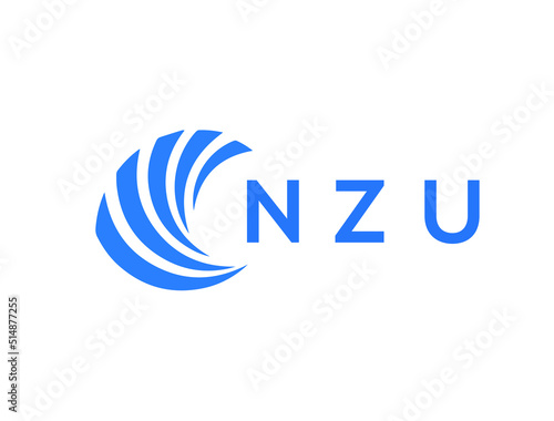 NZU Flat accounting logo design on white background. NZU creative initials Growth graph letter logo concept. NZU business finance logo design.
 photo