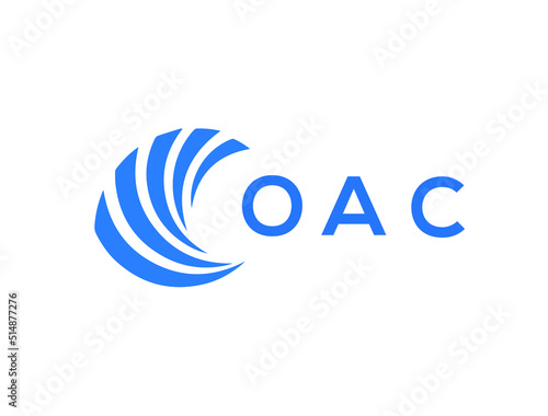 OAC Flat accounting logo design on white background. OAC creative initials Growth graph letter logo concept. OAC business finance logo design.
 photo