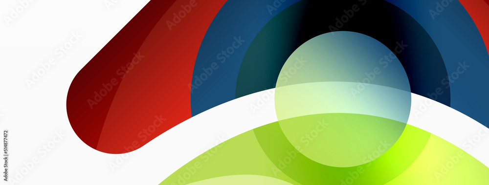 Creative geometric wallpaper. Minimal abstract background. Circle wave and round shapes composition vector illustration for wallpaper banner background or landing page Creative geometric wallpaper. Minimal abstract background. Circle wave and round shapes composition vector illustration for wallpaper banner background or landing page