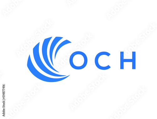 OCH Flat accounting logo design on white background. OCH creative initials Growth graph letter logo concept. OCH business finance logo design. 