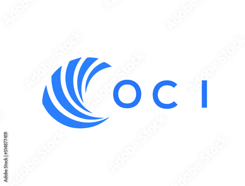 OCI Flat accounting logo design on white background. OCI creative initials Growth graph letter logo concept. OCI business finance logo design.
