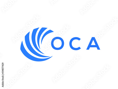 OCA Flat accounting logo design on white background. OCA creative initials Growth graph letter logo concept. OCA business finance logo design.
