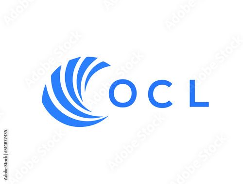 OCL Flat accounting logo design on white background. OCL creative initials Growth graph letter logo concept. OCL business finance logo design.
 photo