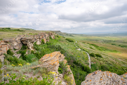 Views at Head-Smashed-In Buffalo Jump world heritage site in Southern Alberta Canada. photo