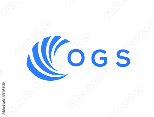 OGS Flat accounting logo design on white background. OGS creative initials Growth graph letter logo concept. OGS business finance logo design.
