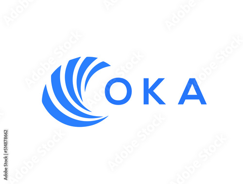 OKA Flat accounting logo design on white background. OKA creative initials Growth graph letter logo concept. OKA business finance logo design.
