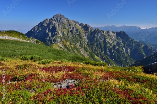 北アルプスの秋・紅葉の剱岳