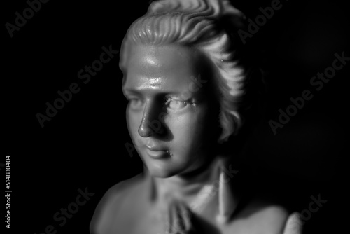 portrait of a person statue of mozart