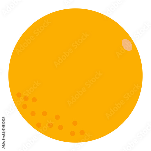 Cartoon cute bright colors fruits. Orange isolated on white background, flat design, vector, illustration, EPS10