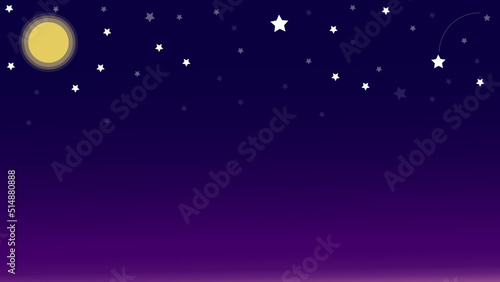 night sky with moon and star decoration background illustration  perfect for wallpaper  backdrop  postcard  and background for your design