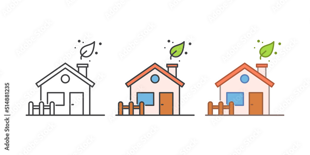 Fototapeta premium Green house icon. Ecology and environment related