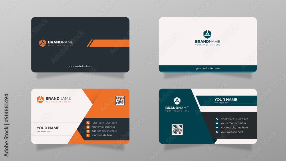 Business card template design bundle. Business card template design bundle.