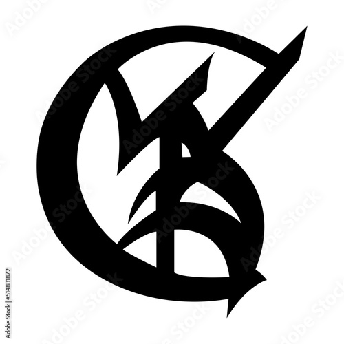 Wedded union sign. Runic symbol isolated on a white background.