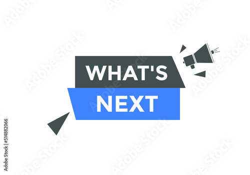 whats next text speech bubble. What's Next? vector illustration
